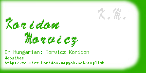 koridon morvicz business card